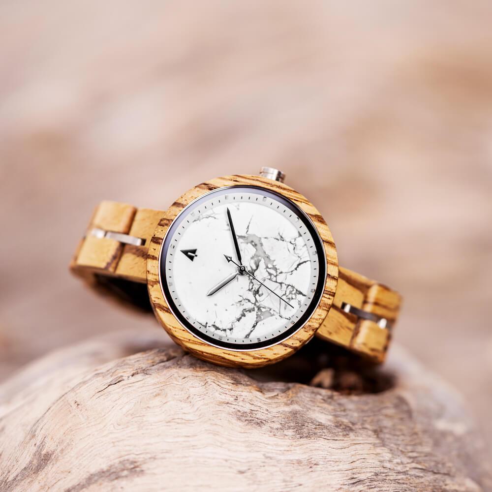 women’s wood marble watches