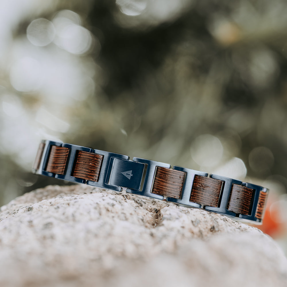 Climb African Wenge Ocean Men's Wooden Bracelet