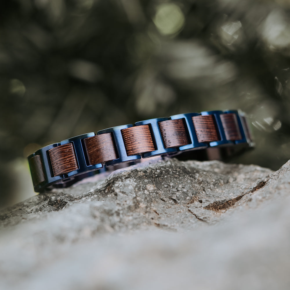 Climb African Wenge Ocean Men's Wooden Bracelet