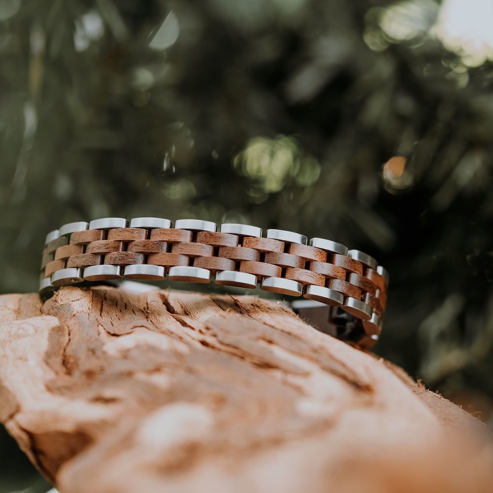 Glacier Chocolate Walnut Men's Wooden Bracelet