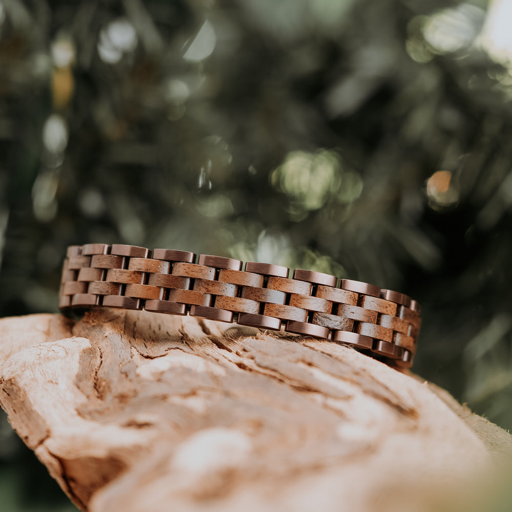 Glacier Walnut Bronze Men's Wooden Bracelet