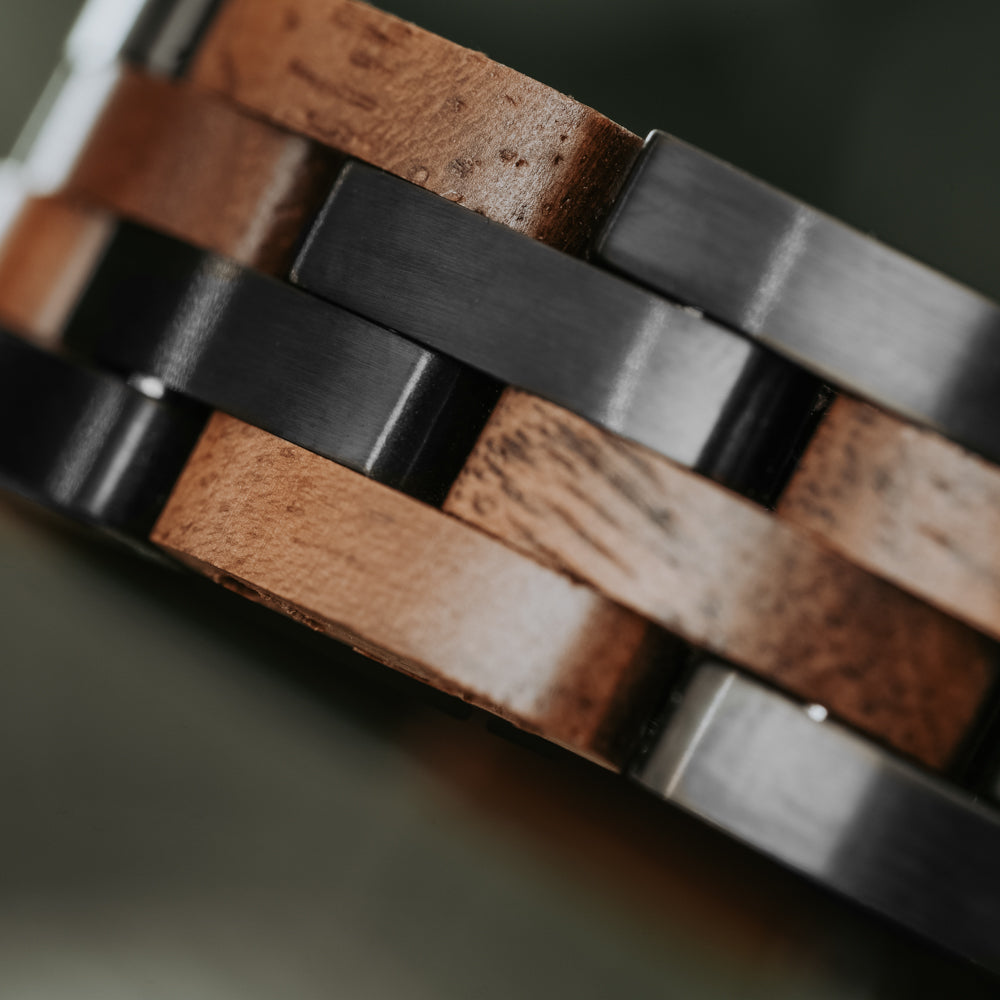Cascade Chocolate Walnut Men's Wooden Bracelet