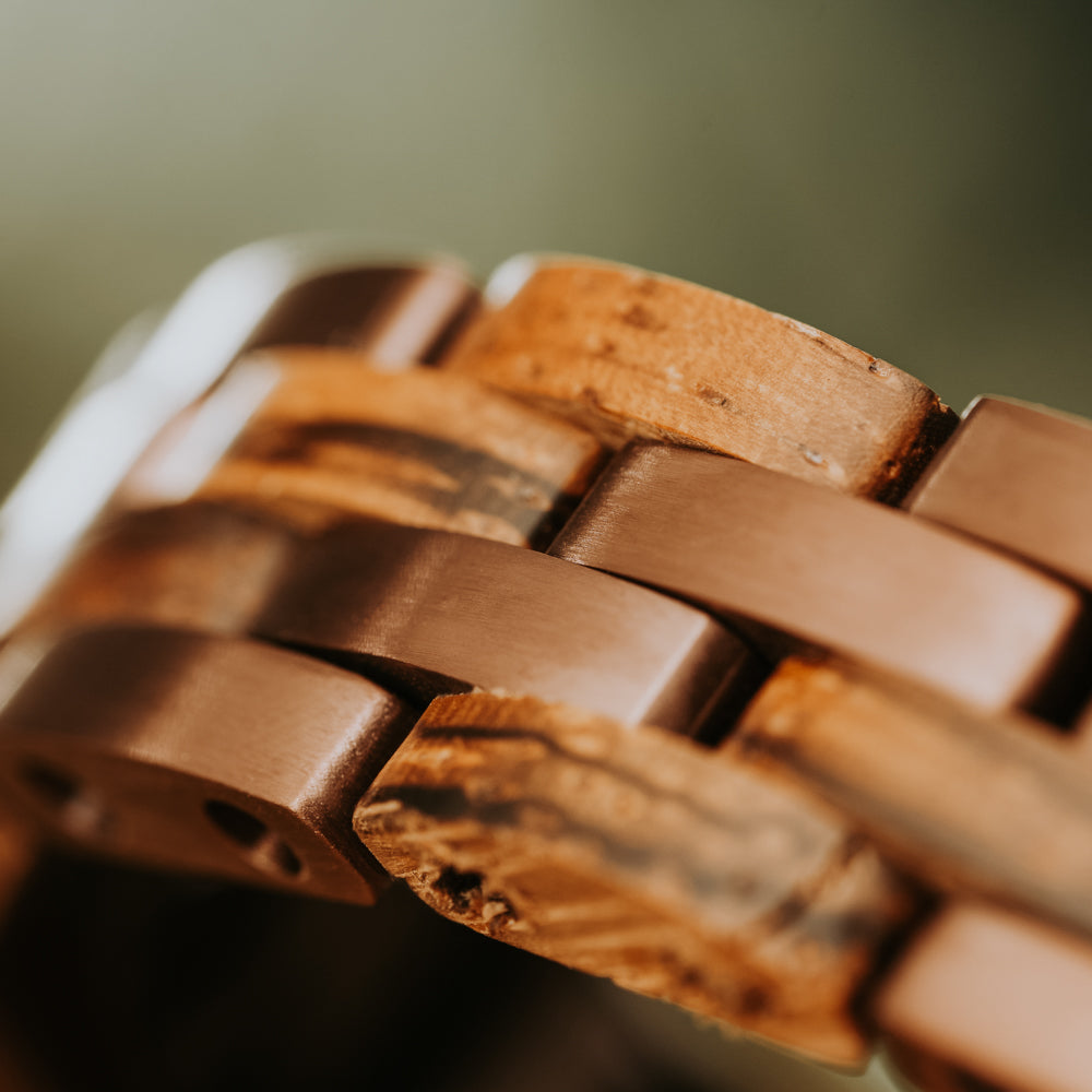 Cascade Zebrawood Bronze Men's Wooden Bracelet