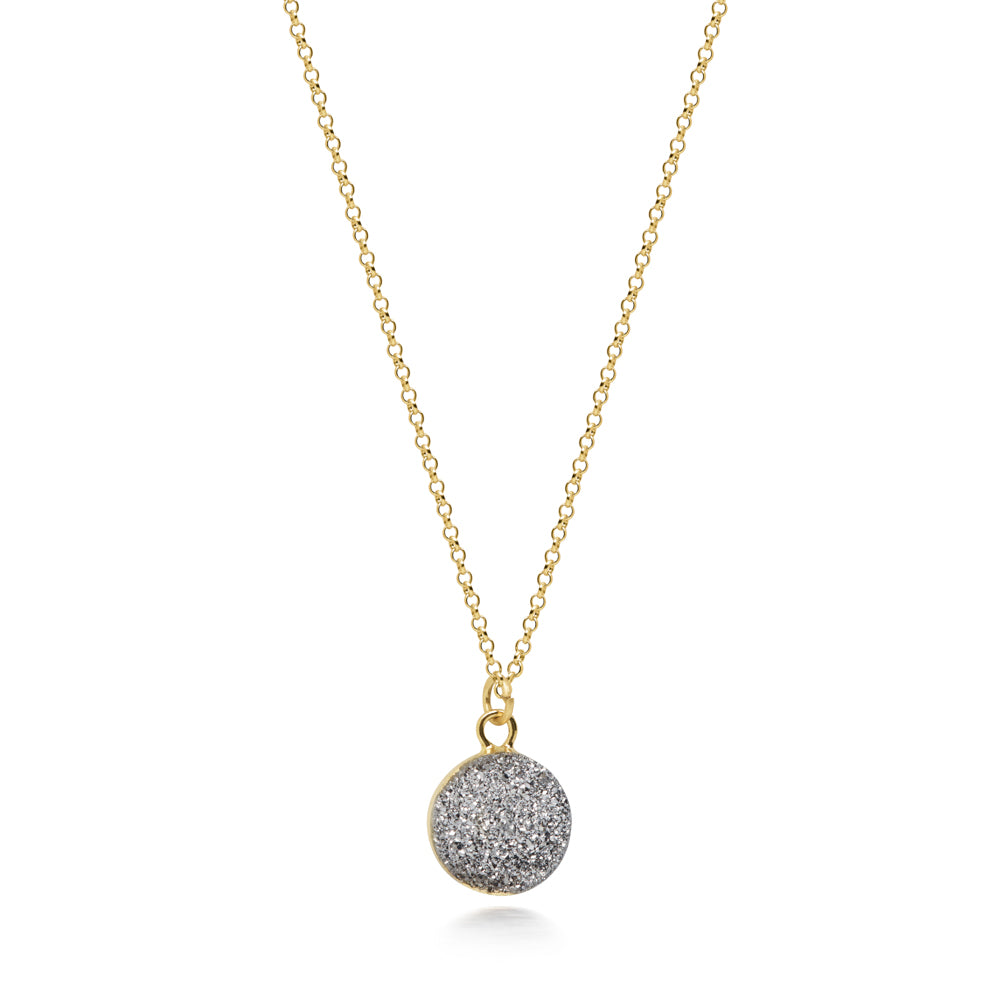 Terra Silver Druzy Necklace Women's Stone Necklace