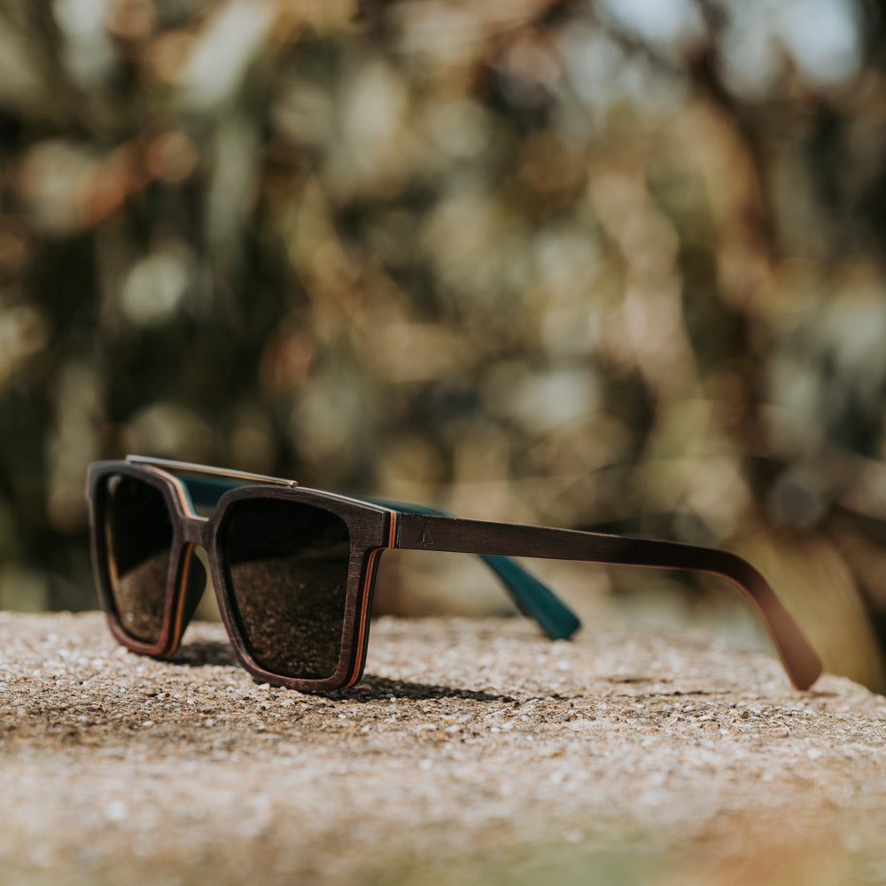 Brown wooden sunglasses for him