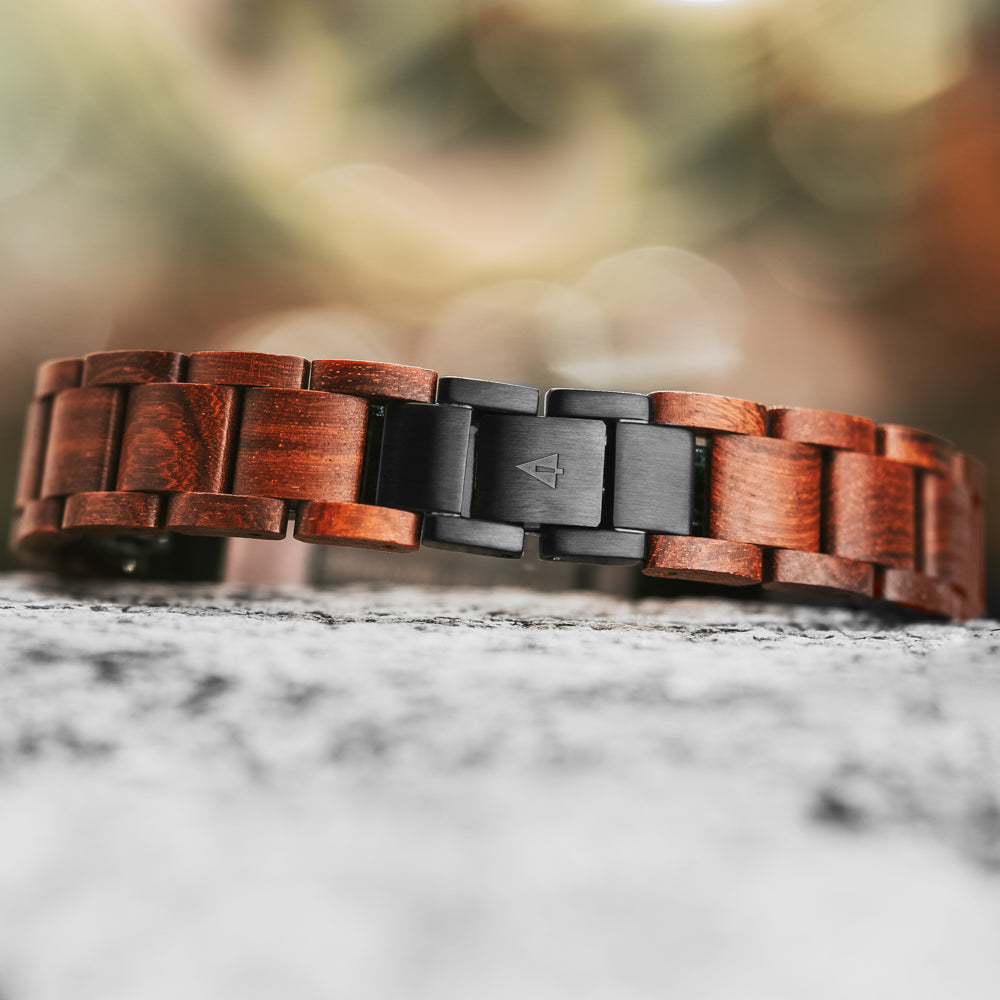 Classic Red Sandalwood Men's Wooden Bracelet