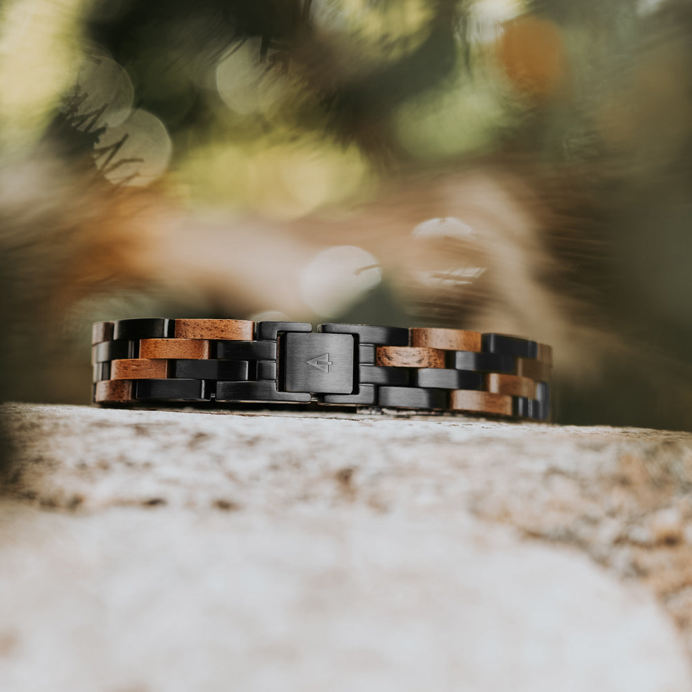 Cascade Chocolate Walnut Men's Wooden Bracelet
