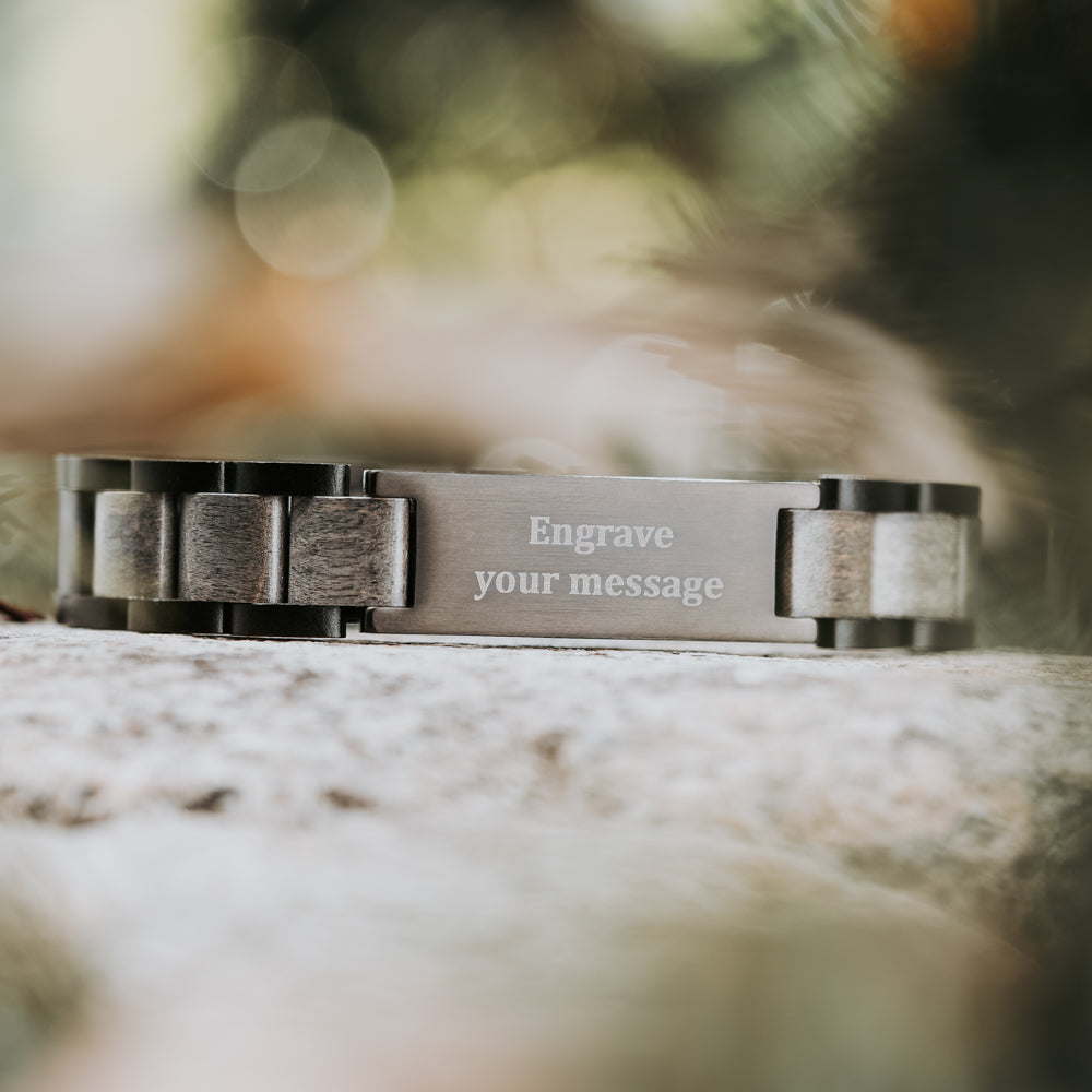 Classic Ebony Grey Men's Wooden Bracelet
