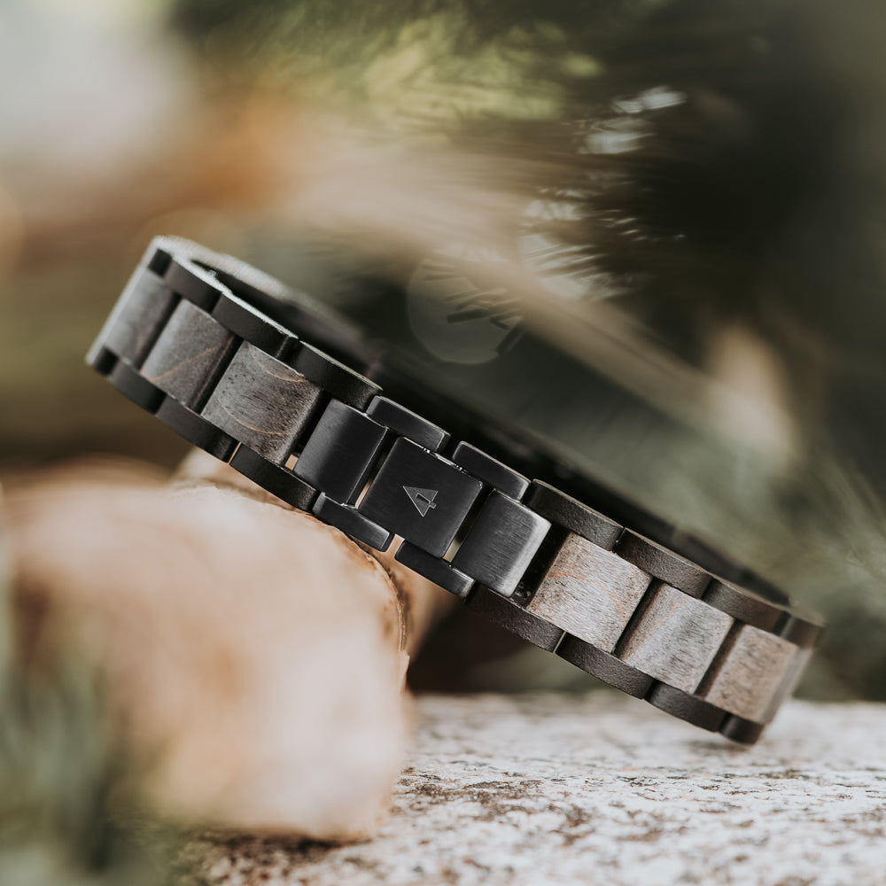 Classic Ebony Grey Men's Wooden Bracelet