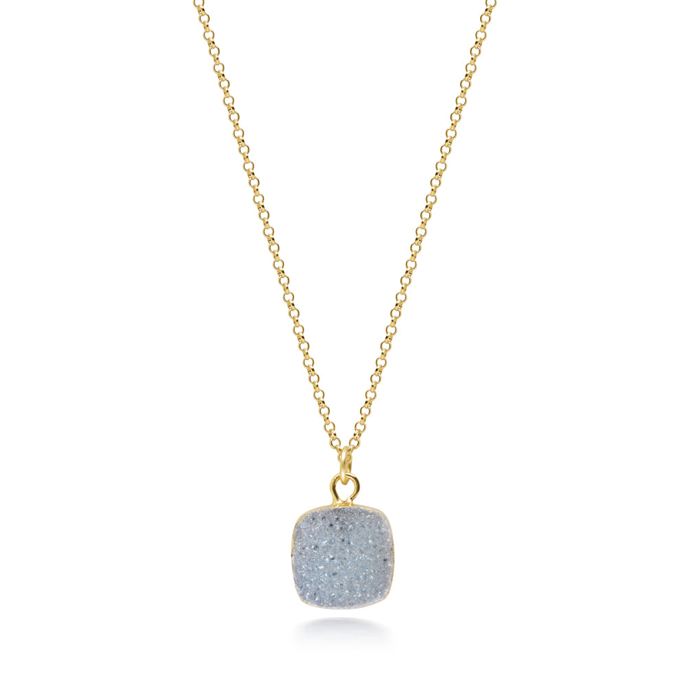 White Druzy Necklace