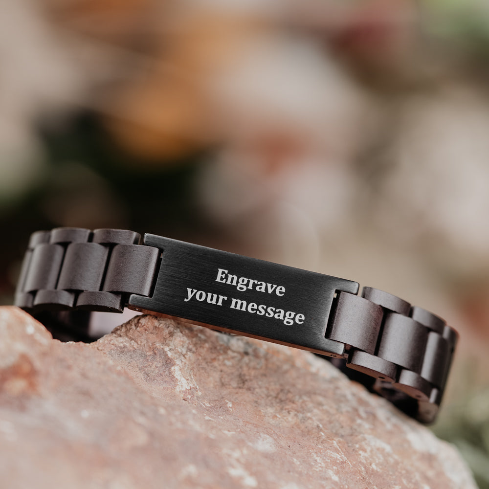 Classic Ebony Engravable Men's Wooden Bracelet