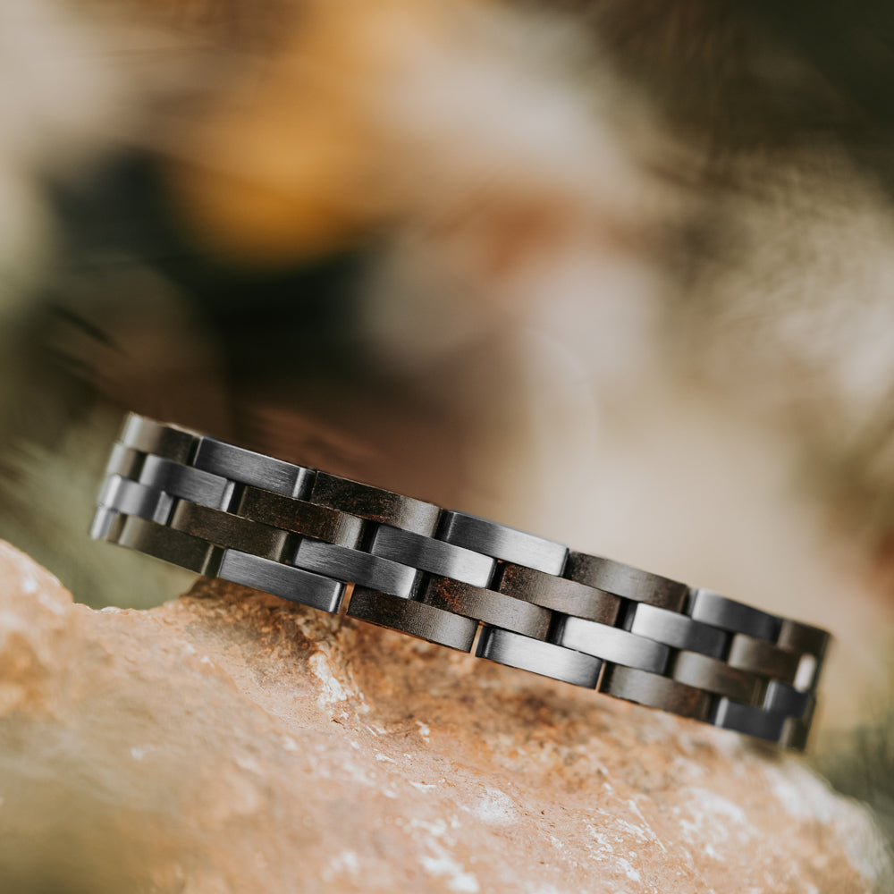 Cascade Ebony Grey Men's Wooden Bracelet