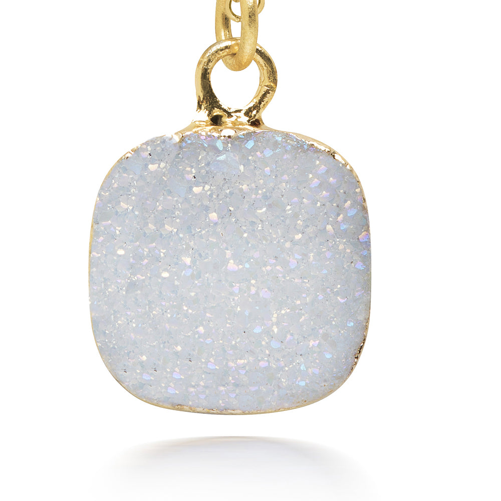 White Druzy Necklace