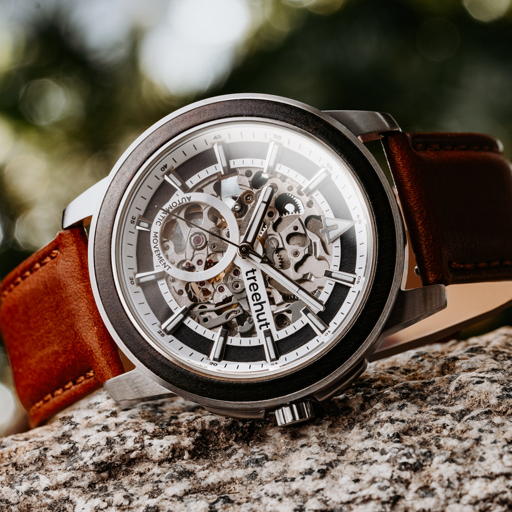 Immortal Ebony Cognac Automatic Men's Wooden Watches