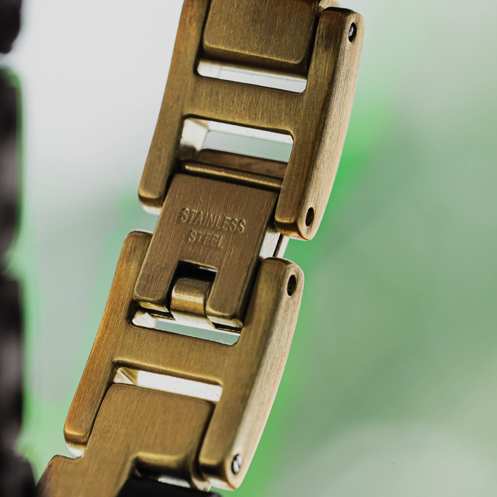 Polar Ebony Gold Men's Wooden Bracelet