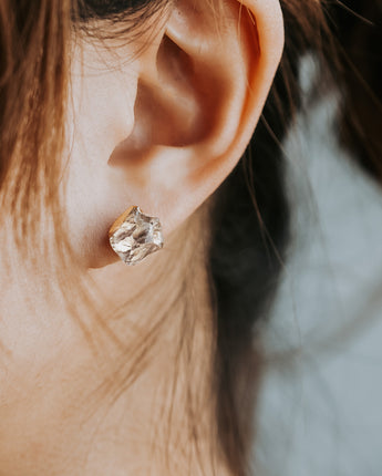 Flow Clear Crystal Stud Earrings Women's Stone Earrings