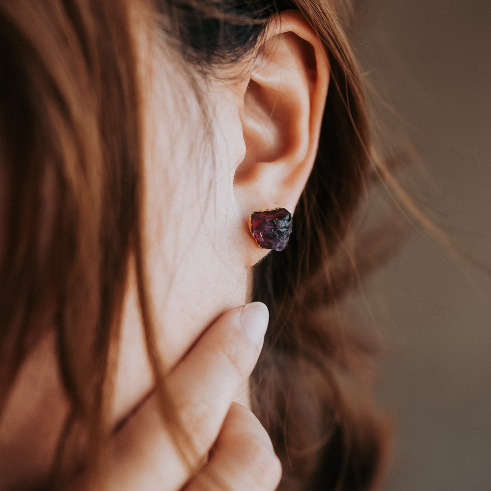 Amethyst Stud Earrings