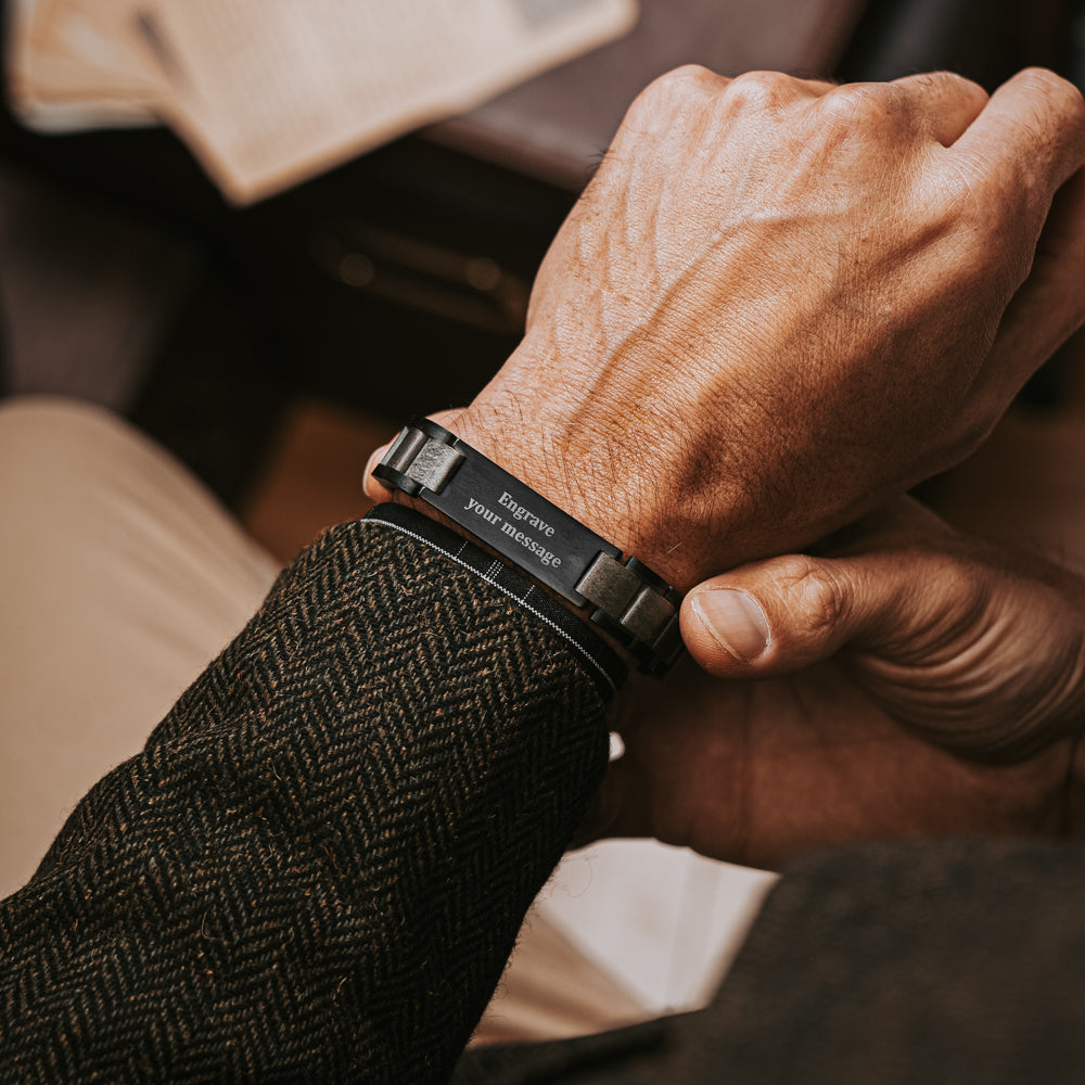 Classic Ebony Grey Men's Wooden Bracelet