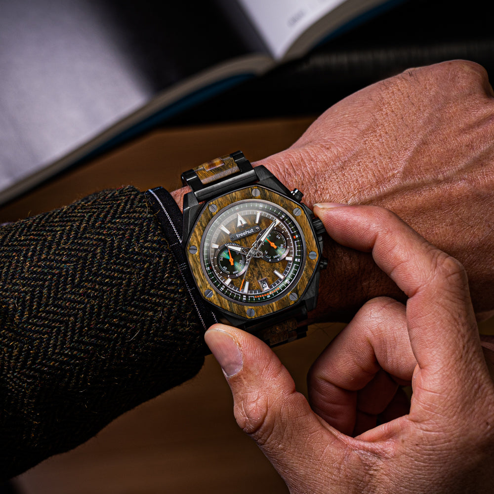 Mission Green Sandalwood Gunmetal Men Stainless Steel Wooden Watch