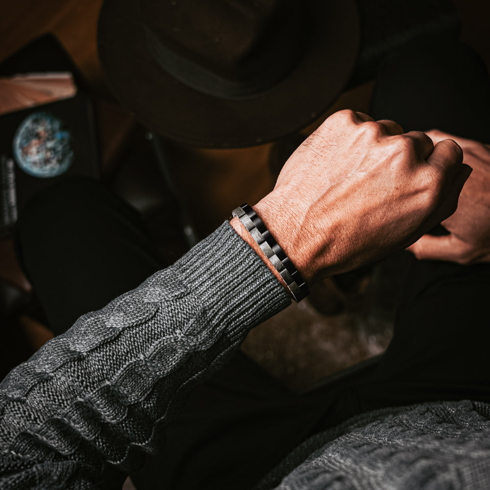 grey maple wood bracelet for men