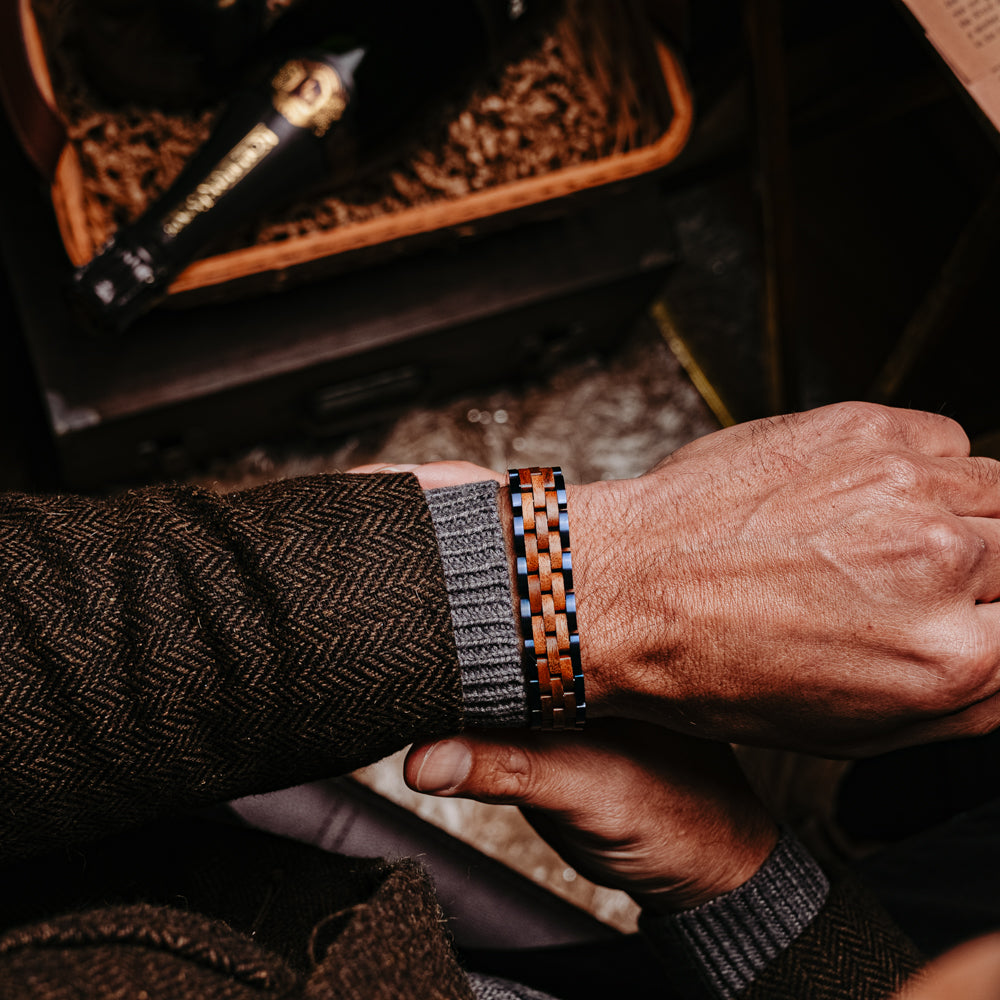 Glacier Hawaii Koa Ocean Men's Wooden Bracelet