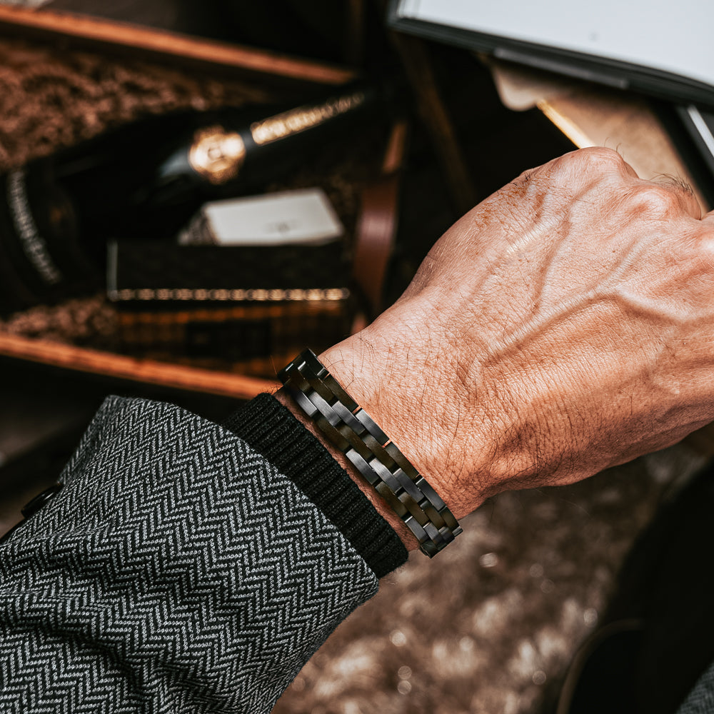 Cascade Ebony Grey Men's Wooden Bracelet