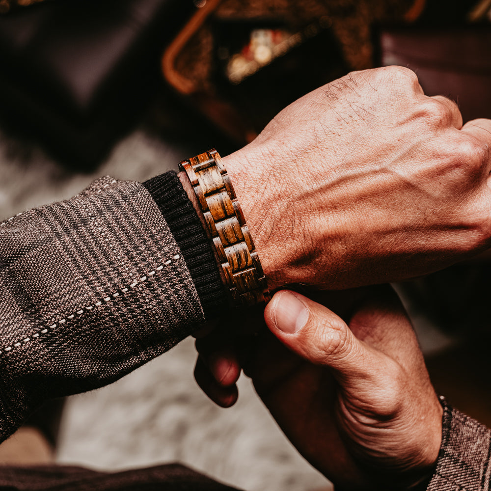 Classic Zebrawood Men's Wooden Bracelet