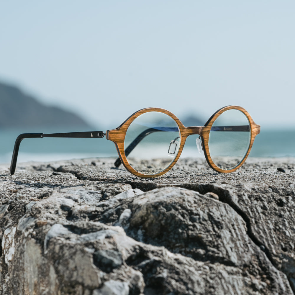 Moana Red Oak blue light wood glasses