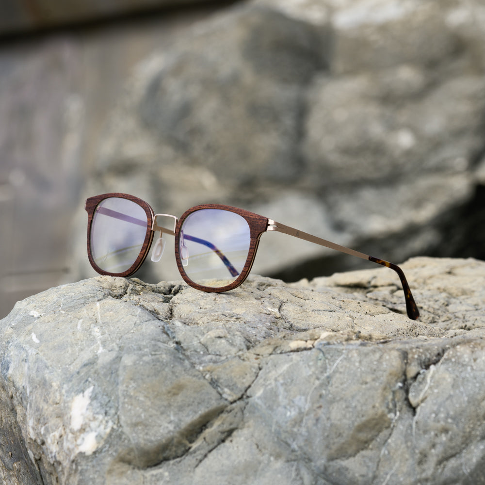 wooden blue light glasses for women