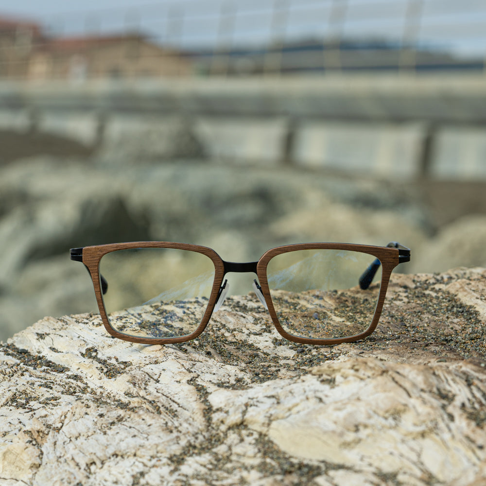 Napa Walnut blue light wood glasses