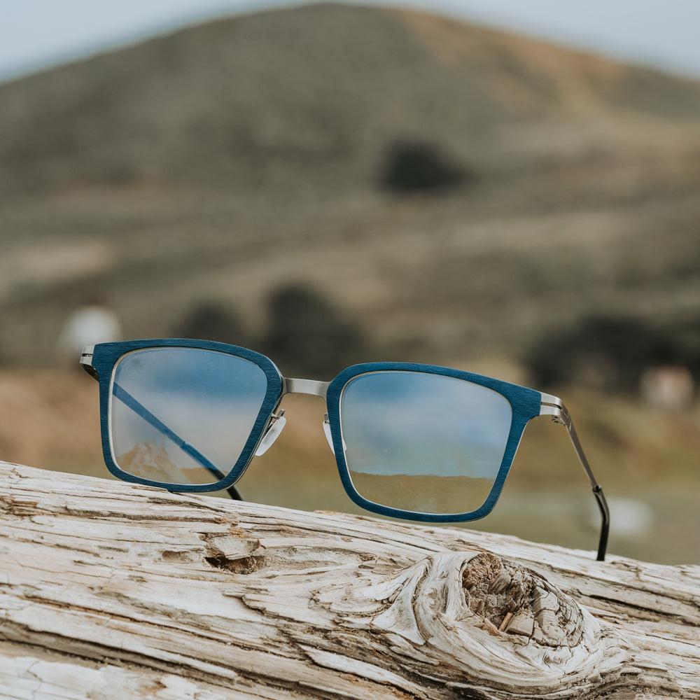 Napa Blue Skateboard blue light wood glasses