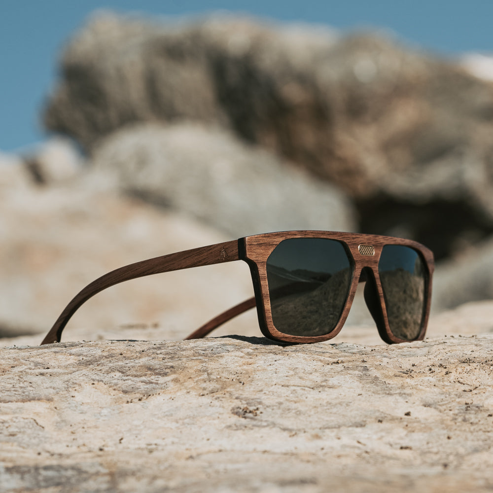 Fjorn Walnut Carbon Men's Wooden Sunglasses