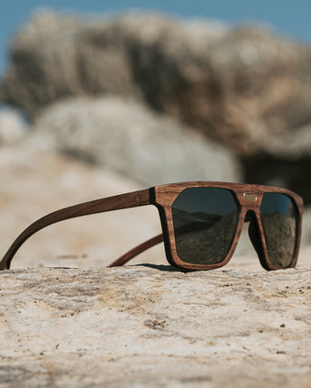 Fjorn Walnut Carbon Women's Wooden Sunglasses