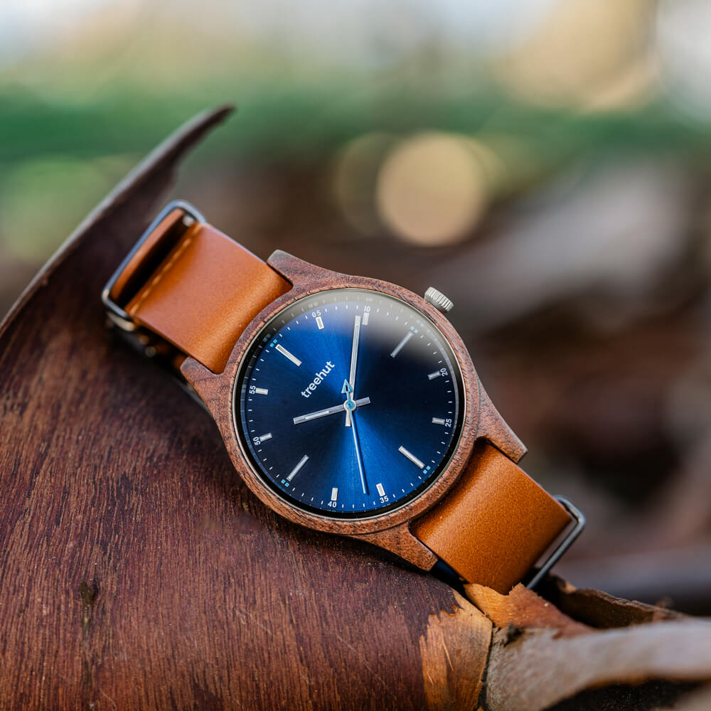 Dubline Walnut Light Brown NATO Men's Wooden Watch