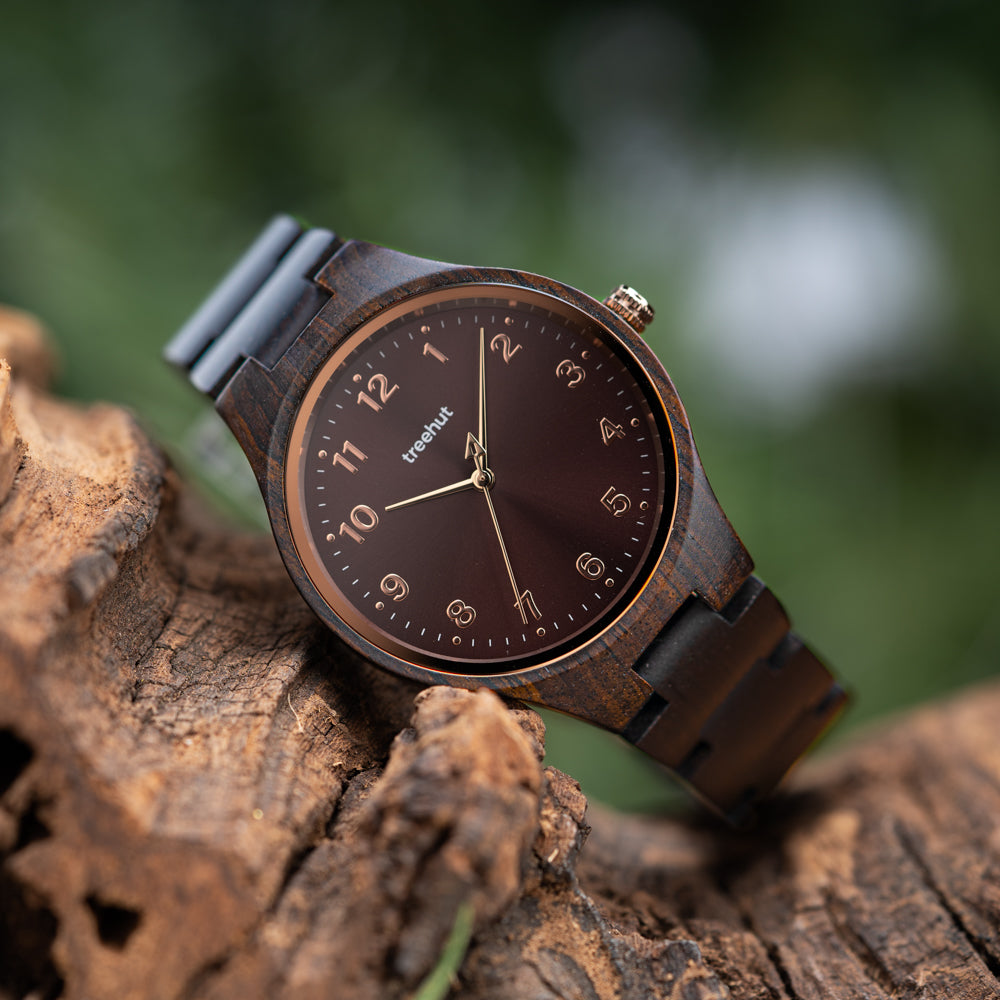 Solstice Ebony Burgundy Women's Wooden Watch