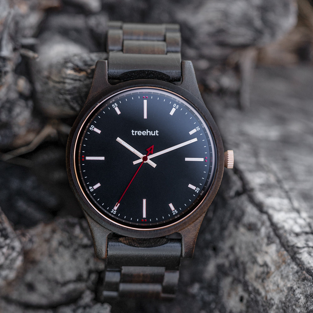 Dubline Ebony Rose Gold Men's Wooden Watch