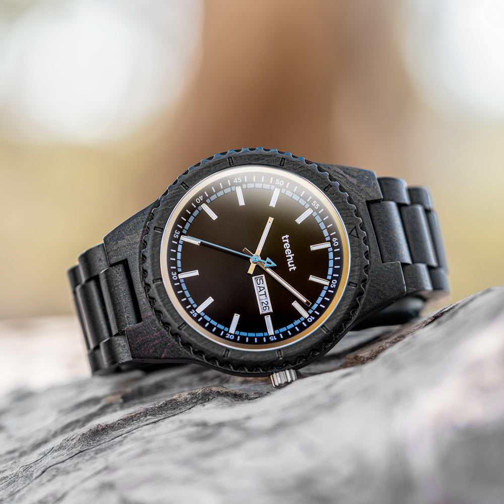 Classic Day-Date Ebony Blue Men's Wooden Watch