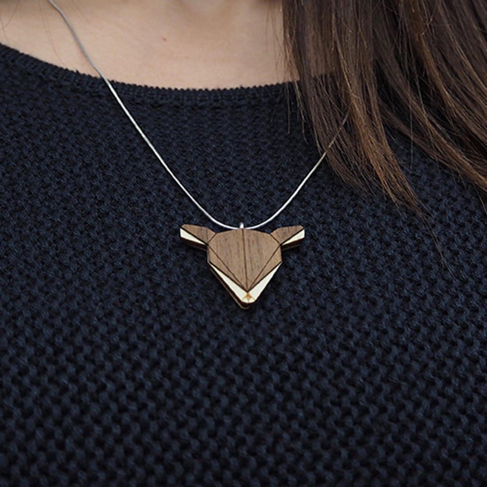 Wooden Doe Necklace Women's Wooden Necklace