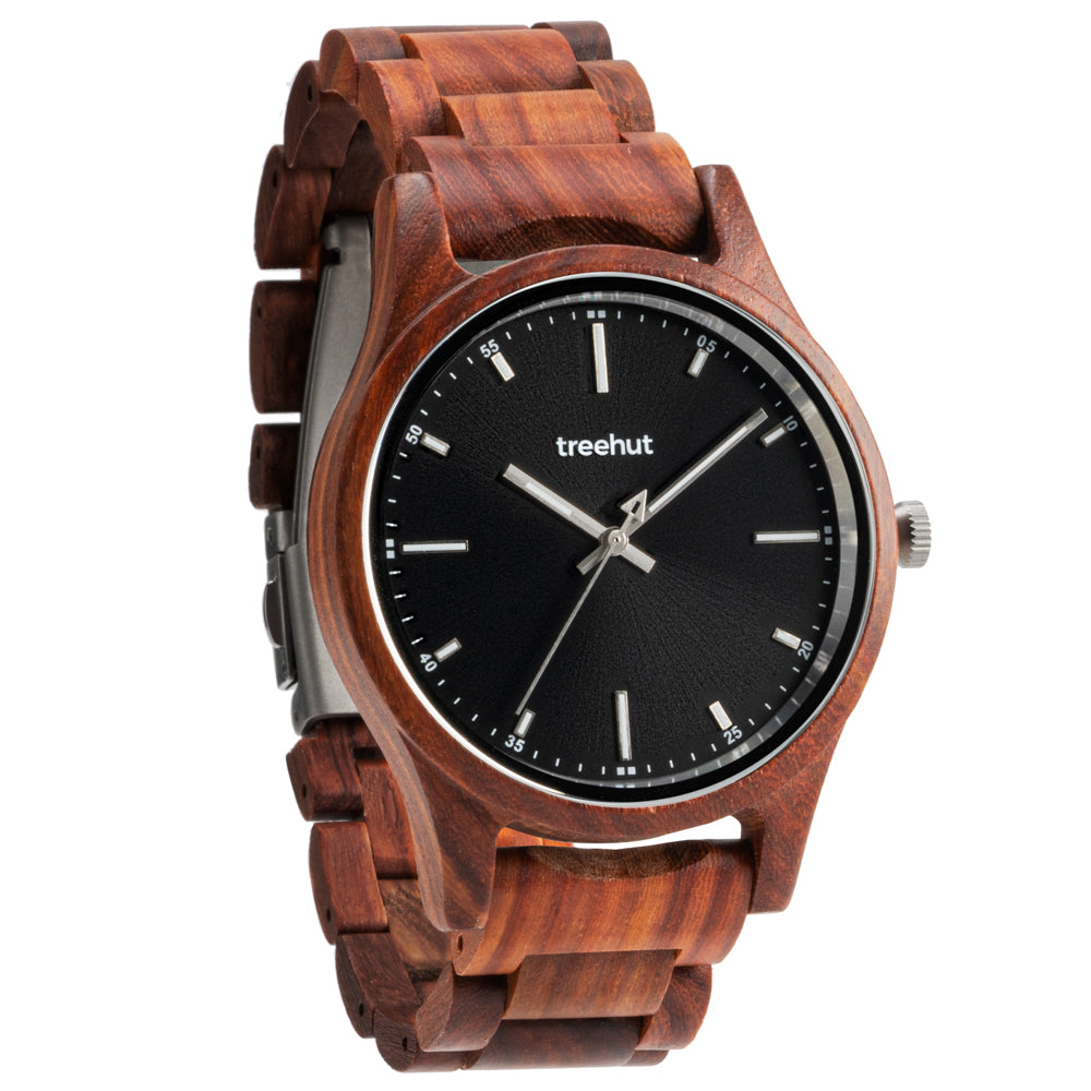 Dubline Redwood Black Men's Wooden Watch