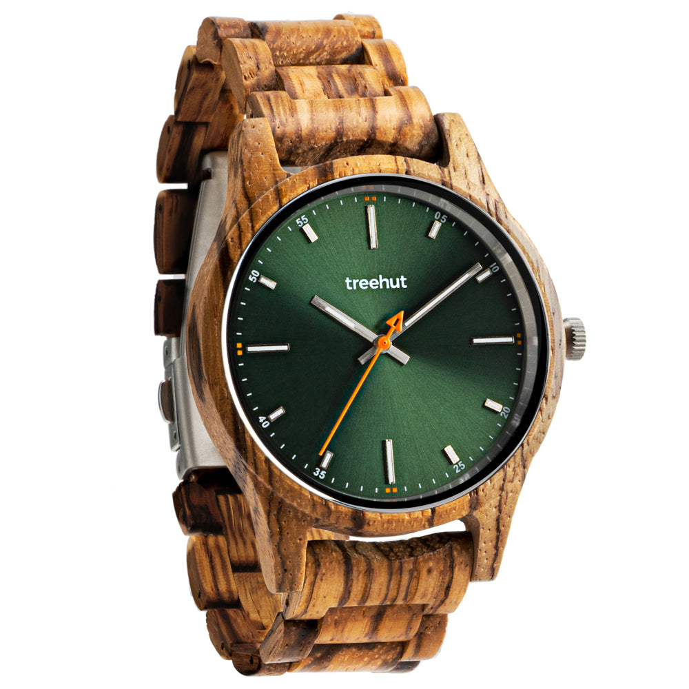 Dubline Zebrawood Green Men's Wooden Watch