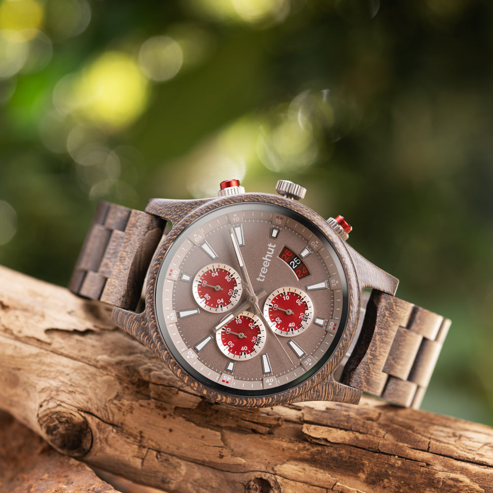 Dubline Chrono Grey Maple Men's Wooden Watch