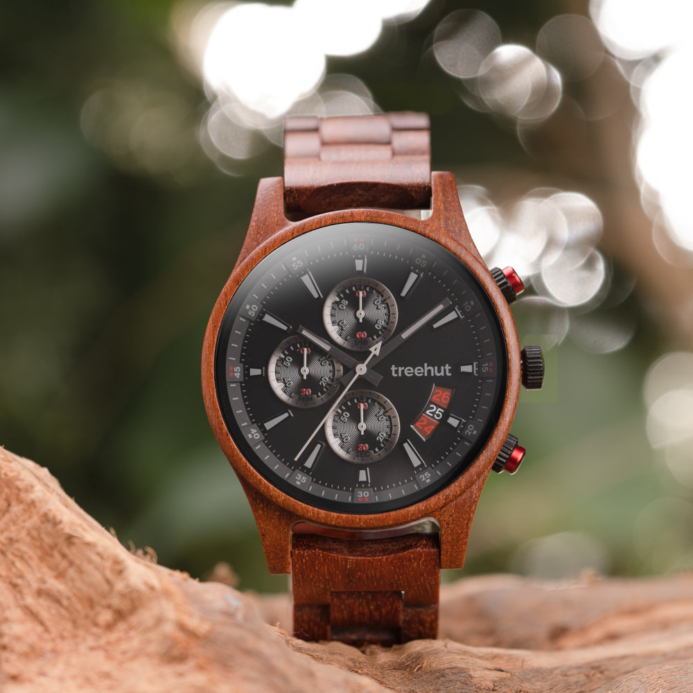 Dubline Chrono Padauk Black Men's Wooden Watch
