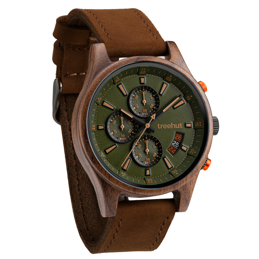 Dubline Chrono Walnut Brown Men's Wooden Watch