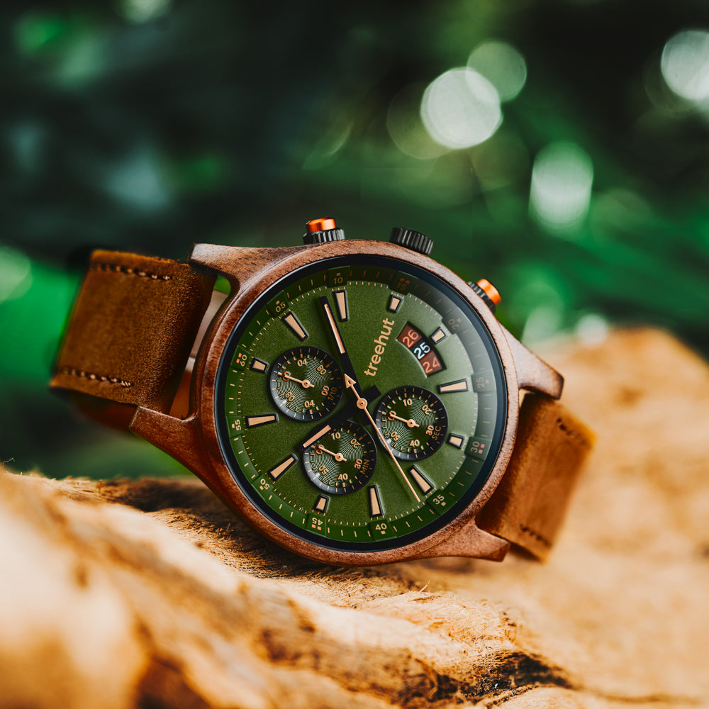 Dubline Chrono Walnut Brown Men's Wooden Watch