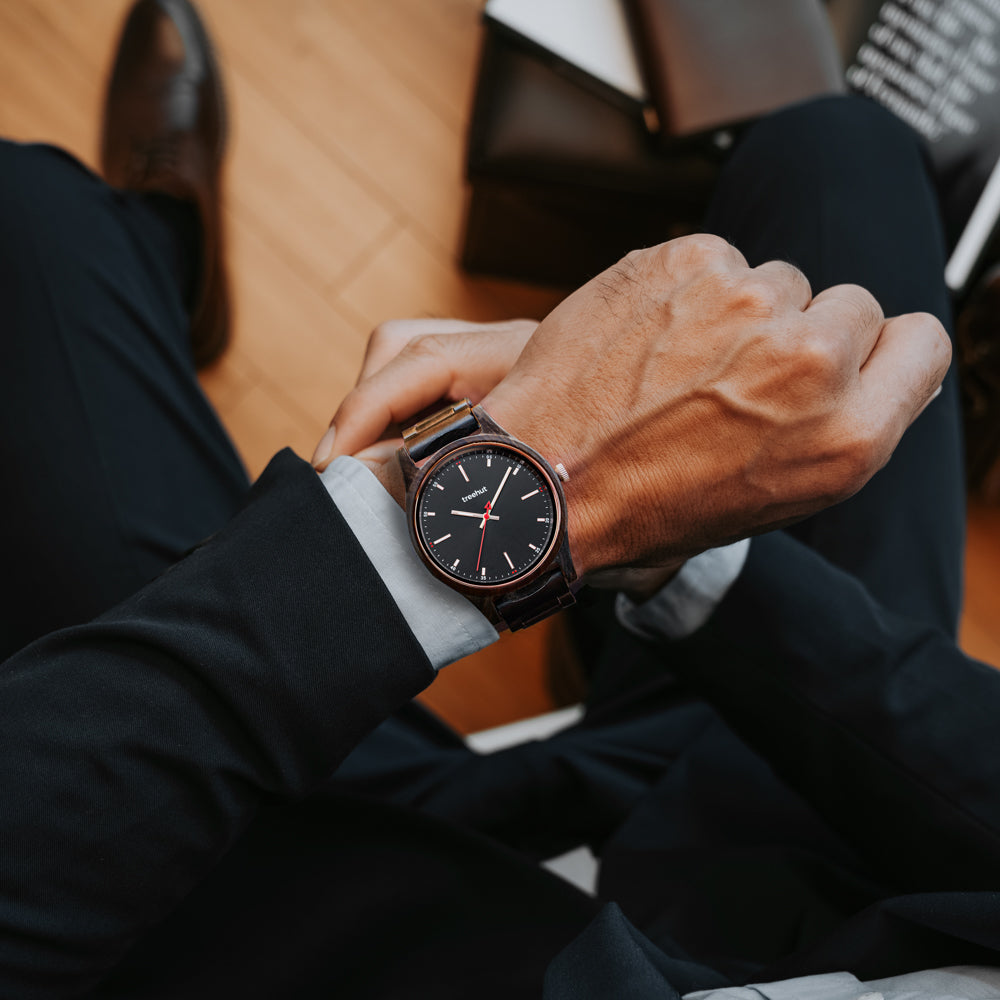 Dubline Ebony Rose Gold Men's Wooden Watch