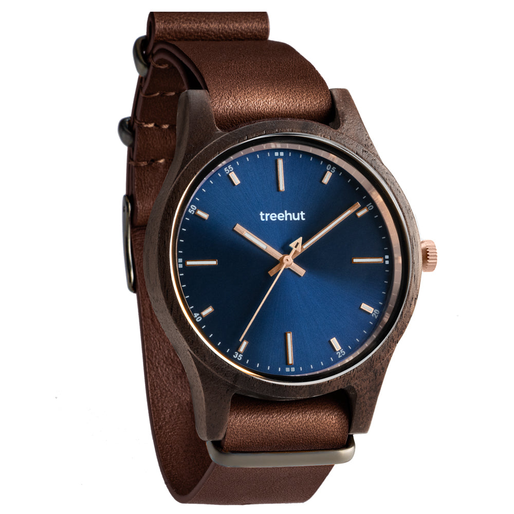 Dubline Ebony Brown NATO Men's Wooden Watch
