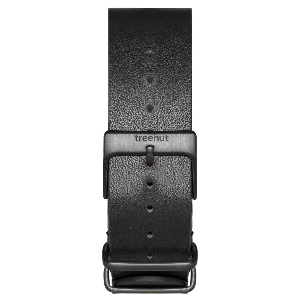 black leather watch band