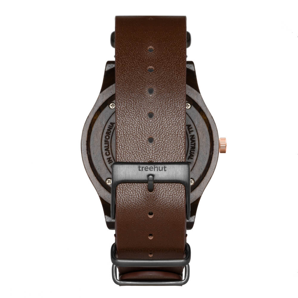 Dubline Ebony Brown NATO Men's Wooden Watch