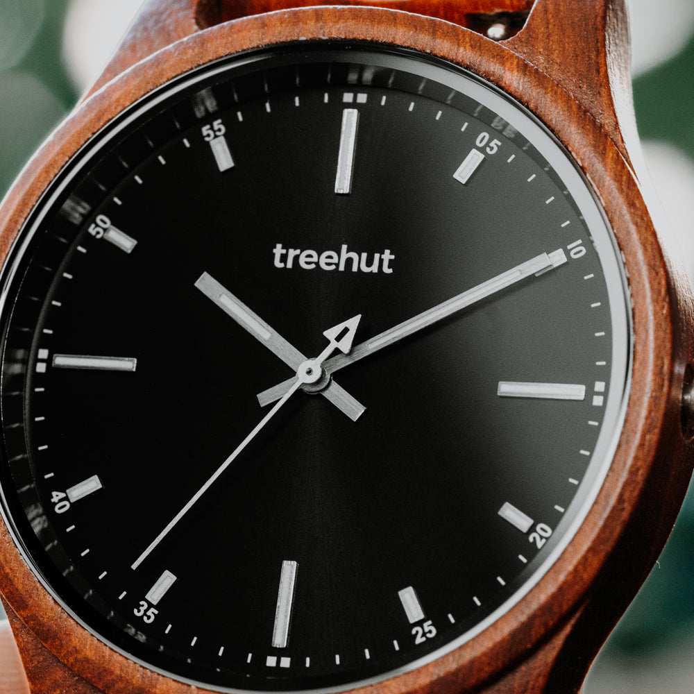 Dubline Redwood Black Men's Wooden Watch