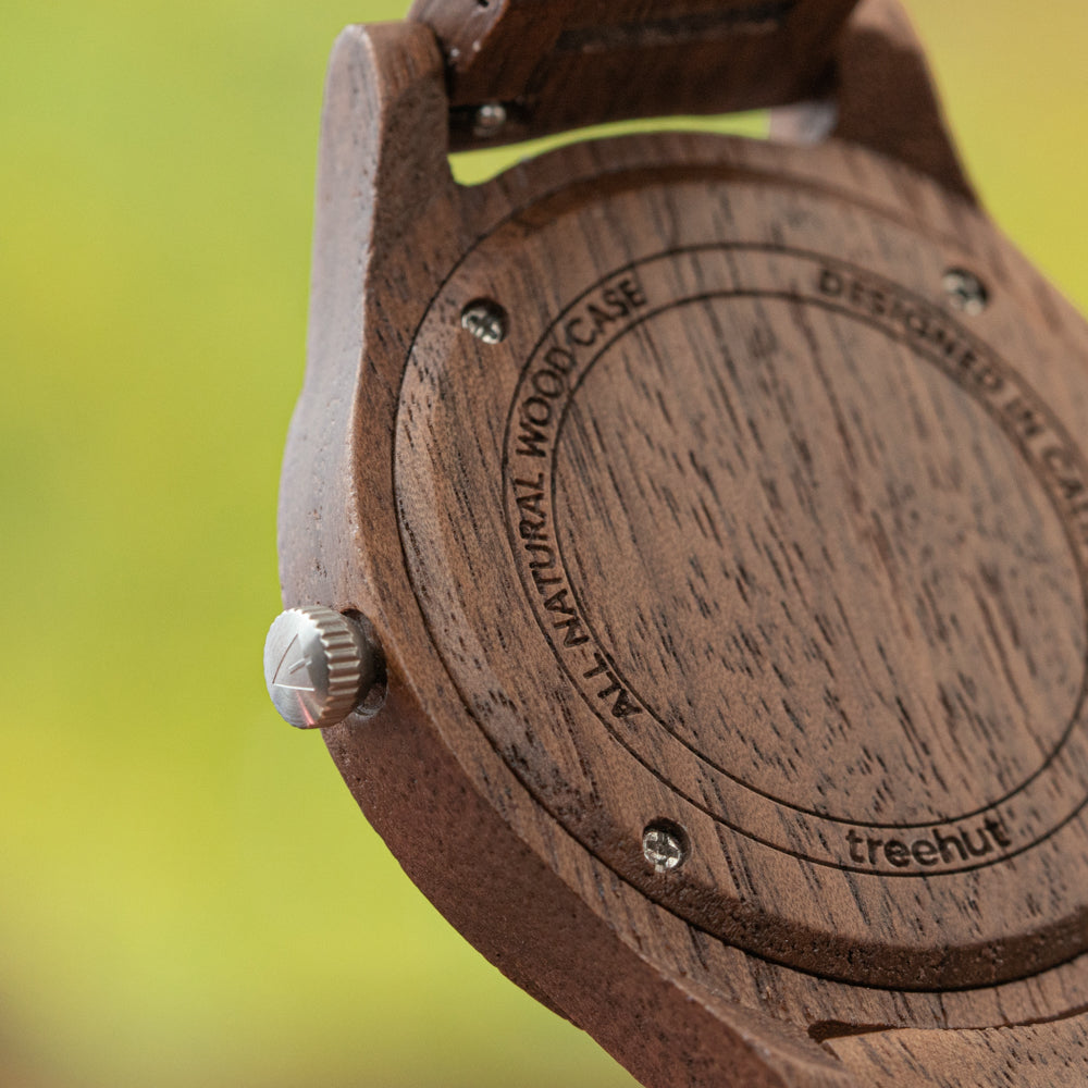 Dubline Walnut Blue Men's Wooden Watch